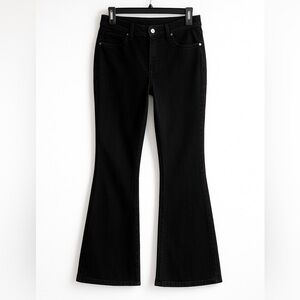GAP High Rise Black Flare Jeans Size 10 Short Stretch Denim